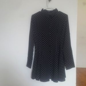 CHICME coat, Black color with white folky dots, siźe(medium)